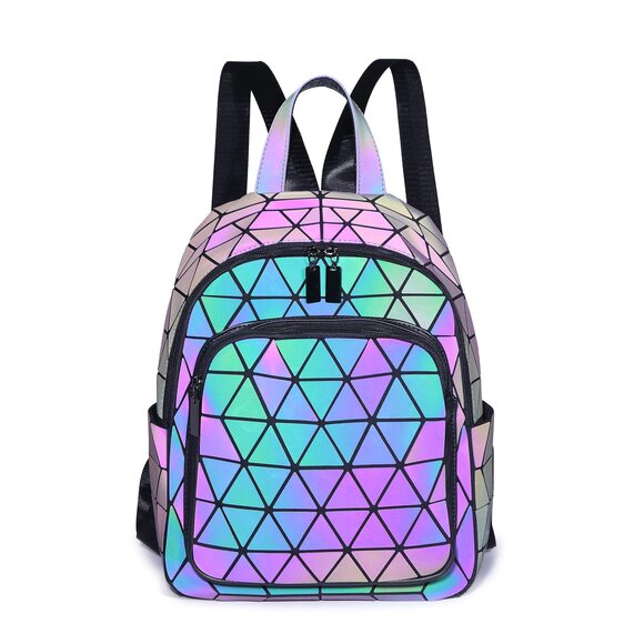 6152 Luminous Geometric Backpacks Purses and Handbags Holographic main image 5